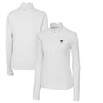 thumbnail image 1 of Women's Cutter & Buck White ECU Pirates Traverse Stretch Quarter-Zip Pullover Top, 1 of 3