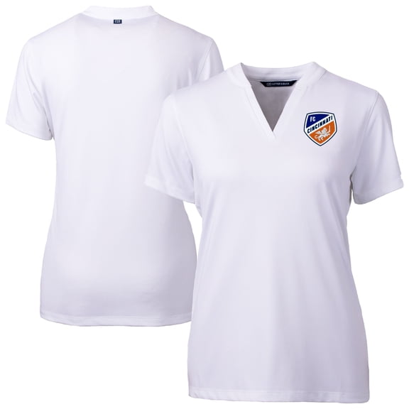 Women's-Cutter & Buck White FC Cincinnati Forge Heather Stretch Blade Top