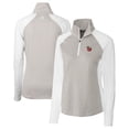 thumbnail image 1 of Women's Cutter & Buck  White Fort Wayne TinCaps Forge DryTec Tonal Stripe Stretch Half-Zip Top, 1 of 3