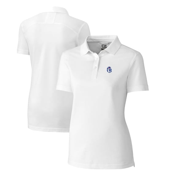 Women's Cutter & Buck White Fresno State Bulldogs Advantage Tri-Blend Pique Polo