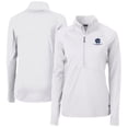 thumbnail image 1 of Women's Cutter & Buck White George Washington University Vault DryTec Adapt Eco Knit Stretch Recycled Raglan Half-Zip, 1 of 3