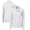 thumbnail image 1 of Women's Cutter & Buck White Georgetown Hoyas Adapt Eco Knit Stretch Recycled Half-Zip Pullover Top, 1 of 3