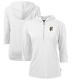 thumbnail image 1 of Women's Cutter & Buck White Grambling Tigers Vault Virtue Eco Pique Recycled Half-Zip Pullover Hoodie, 1 of 3