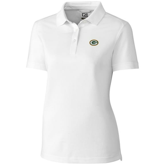 Women's Cutter & Buck White Green Bay Packers Advantage Polo