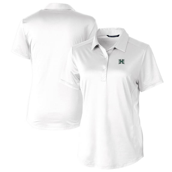Women's Cutter & Buck White Hawaii Warriors Prospect Textured Stretch Polo