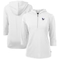 thumbnail image 1 of Women's Cutter & Buck White Houston Texans Virtue Eco Pique 3/4 Sleeve Half-Zip Pullover Hoodie, 1 of 3