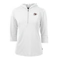 thumbnail image 1 of Women's Cutter & Buck White Kansas City Chiefs Virtue Eco Pique Half-Zip 3/4 Sleeve Pullover Hoodie, 1 of 1