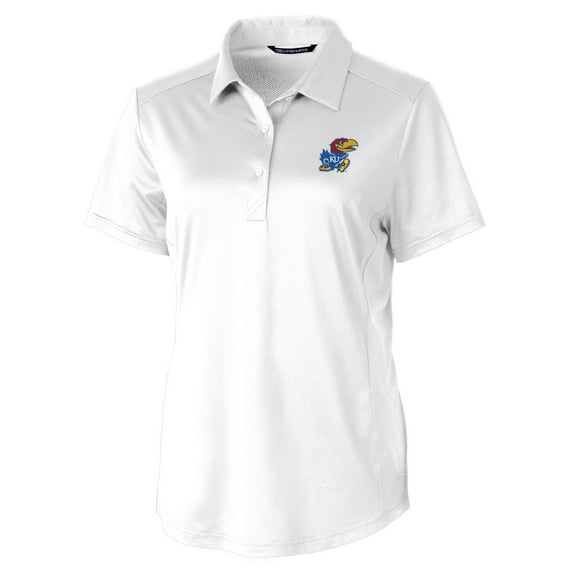 Women's Cutter & Buck White Kansas Jayhawks Prospect Polo