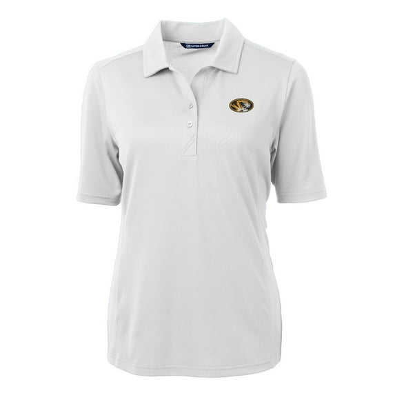 Women's Cutter & Buck White Missouri Tigers Virtue Eco Pique Recycled Polo