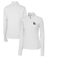 thumbnail image 1 of Women's Cutter & Buck White NC State Wolfpack Traverse Stretch Quarter-Zip Pullover Top, 1 of 3