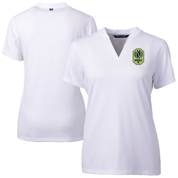 Women's-Cutter & Buck White Nashville SC Forge Heather Stretch Blade Top