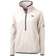 thumbnail image 1 of Women's Cutter & Buck White/Navy Denver Broncos Cascade Eco Sherpa Fleece Half-Zip Pullover Jacket, 1 of 1