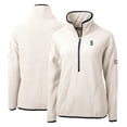 thumbnail image 1 of Women's Cutter & Buck White/Navy Seattle Mariners Cascade Eco Sherpa Fleece Quarter-Zip Pullover Jacket, 1 of 3