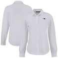 thumbnail image 1 of Women's Cutter & Buck White New England Patriots  Advantage Eco Soft Pique Tri-Blend Long Sleeve Button-Up Shirt, 1 of 3