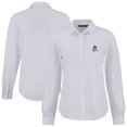 thumbnail image 1 of Women's Cutter & Buck White New England Patriots  Advantage Eco Soft Pique Tri-Blend Long Sleeve Button-Up Shirt, 1 of 3