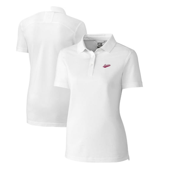 Women's Cutter & Buck White New Mexico State Aggies Advantage Tri-Blend Pique Polo