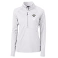 thumbnail image 1 of Women's Cutter & Buck White New Orleans Saints Adapt Eco Knit Half-Zip Pullover Jacket, 1 of 1