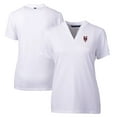 thumbnail image 1 of Women's Cutter & Buck White New York Mets DryTec Forge Stretch V-Neck Blade Top, 1 of 3