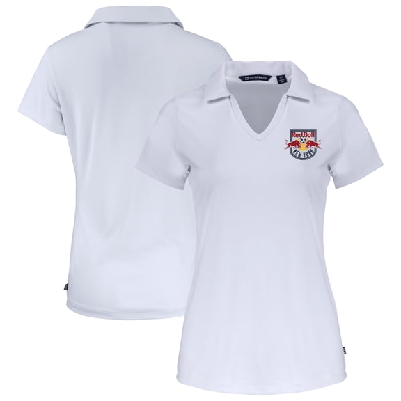 Women's-Cutter & Buck White New York Red Bulls Daybreak Eco Recycled V-Neck Polo