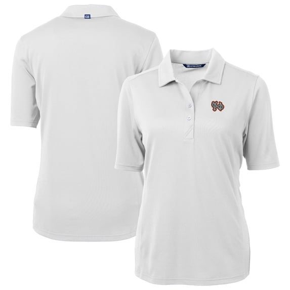 Women's Cutter & Buck White Norfolk Tides Virtue DryTec Eco Pique Recycled Polo