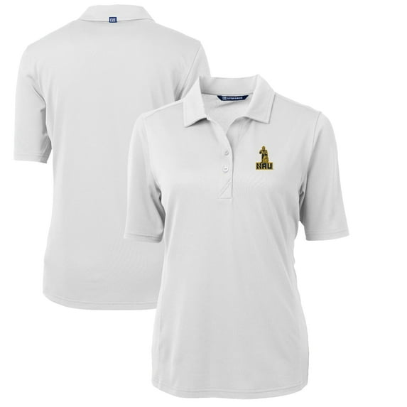 Women's Cutter & Buck White Northern Arizona Lumberjacks Team Virtue Eco Pique Recycled Polo