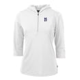 thumbnail image 1 of Women's Cutter & Buck White Northwestern Wildcats Virtue Eco Pique Half-Zip 3/4 Sleeve Pullover Hoodie, 1 of 1