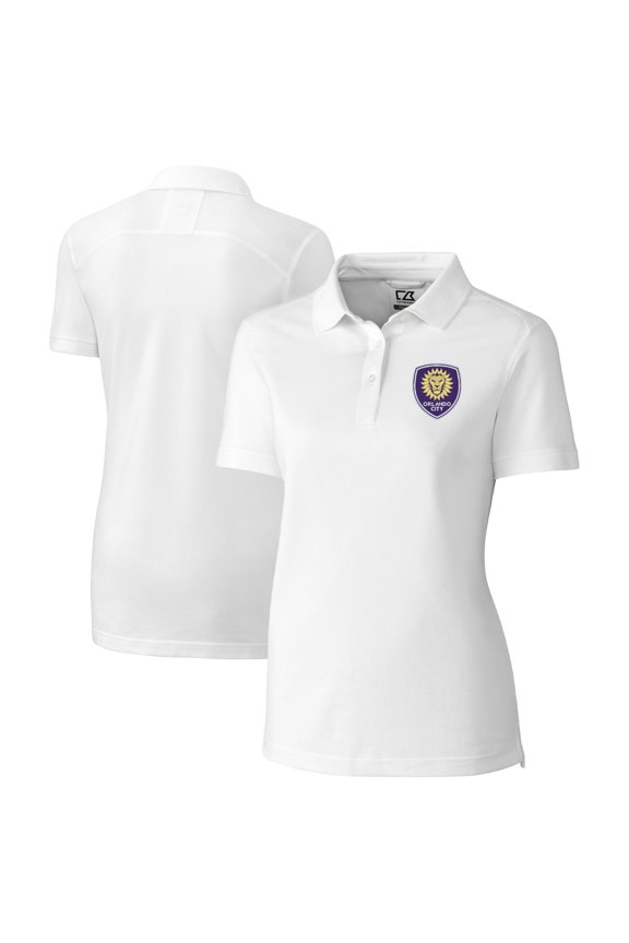 Women's Cutter & Buck White Orlando City SC Advantage Eco Tri-Blend Pique Polo