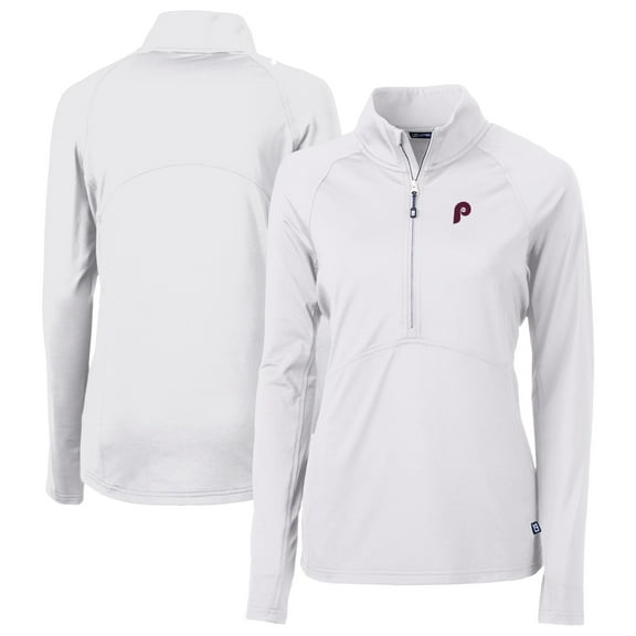 Women's Cutter & Buck White Philadelphia Phillies Cooperstown Collection DryTec Adapt Eco Knit Stretch Recycled Raglan