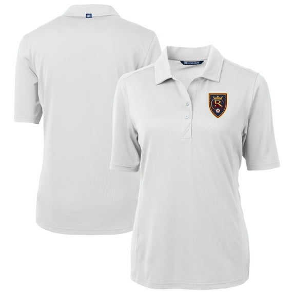 Women's-Cutter & Buck White Real Salt Lake Virtue Eco Pique Recycled Polo