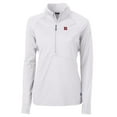 thumbnail image 1 of Women's Cutter & Buck White Rutgers Scarlet Knights Adapt Eco Knit Half-Zip Pullover Jacket, 1 of 1