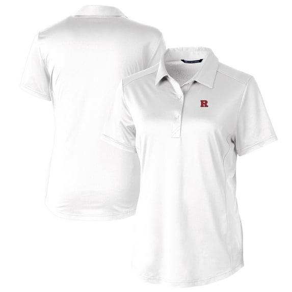Women's Cutter & Buck White Rutgers Scarlet Knights Prospect Textured Stretch Polo