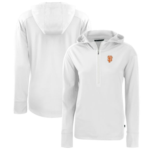 Women's Cutter & Buck  White San Francisco Giants City Connect Daybreak Eco Recycled Half-Zip Hoodie