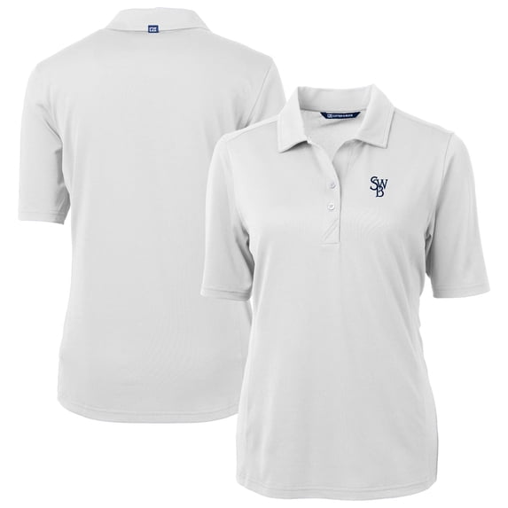 Women's Cutter & Buck White Scranton Wilkes-Barre RailRiders Virtue DryTec Eco Pique Recycled Polo