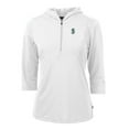 thumbnail image 1 of Women's Cutter & Buck White Seattle Mariners Virtue Eco Pique 3/4 Sleeve Half-Zip Pullover Hoodie, 1 of 1