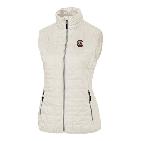 Women's Cutter & Buck White South Carolina Gamecocks Rainier PrimaLoft Eco Full-Zip Vest