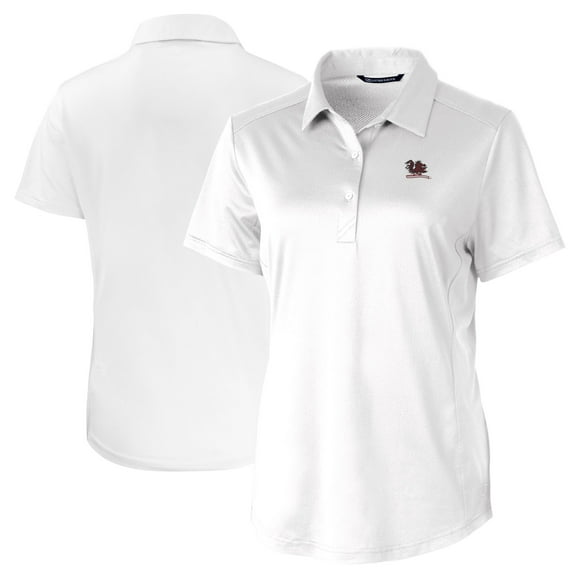 Women's Cutter & Buck White South Carolina Gamecocks Vault DryTec Prospect Textured Stretch Polo