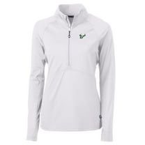 Women's Cutter & Buck White South Florida Bulls Adapt Eco Knit Half-Zip Pullover Jacket
