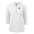 thumbnail image 1 of Women's Cutter & Buck White St. John's Red Storm Virtue Eco Pique Half-Zip 3/4 Sleeve Pullover Hoodie, 1 of 1
