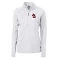 thumbnail image 1 of Women's Cutter & Buck White St. Louis Cardinals Adapt Eco Knit Stretch Half-Zip Pullover Top, 1 of 1