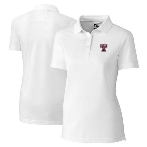 Women's Cutter & Buck White Texas A&M Aggies Vault DryTec Advantage Tri-Blend Pique Womens Polo