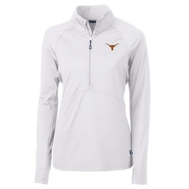Women's Cutter & Buck White Texas Longhorns Adapt Eco Knit Half-Zip Pullover Jacket