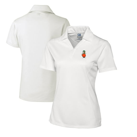 Women's Cutter & Buck White UCF Knights CB DryTec Genre Textured Solid Polo