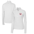 thumbnail image 1 of Women's Cutter & Buck White Utah Utes Traverse Stretch Quarter-Zip Pullover Top, 1 of 3