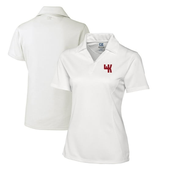 Women's Cutter & Buck White Western Kentucky Hilltoppers CB DryTec Genre Textured Solid Polo