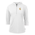 thumbnail image 1 of Women's Cutter & Buck White Wyoming Cowboys Virtue Eco Pique Half-Zip 3/4 Sleeve Pullover Hoodie, 1 of 1