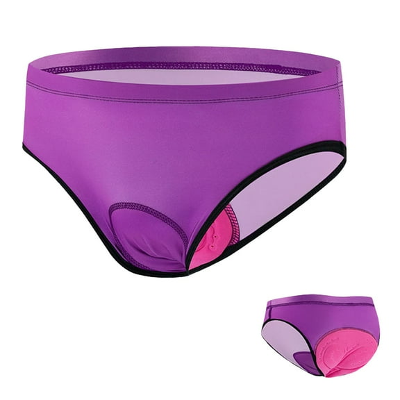 Women's Cycling Briefs with 3D Thickened Silicone Cushion Lightweight Quick Drying Comfortable Seamless Underwear for Active Ladies