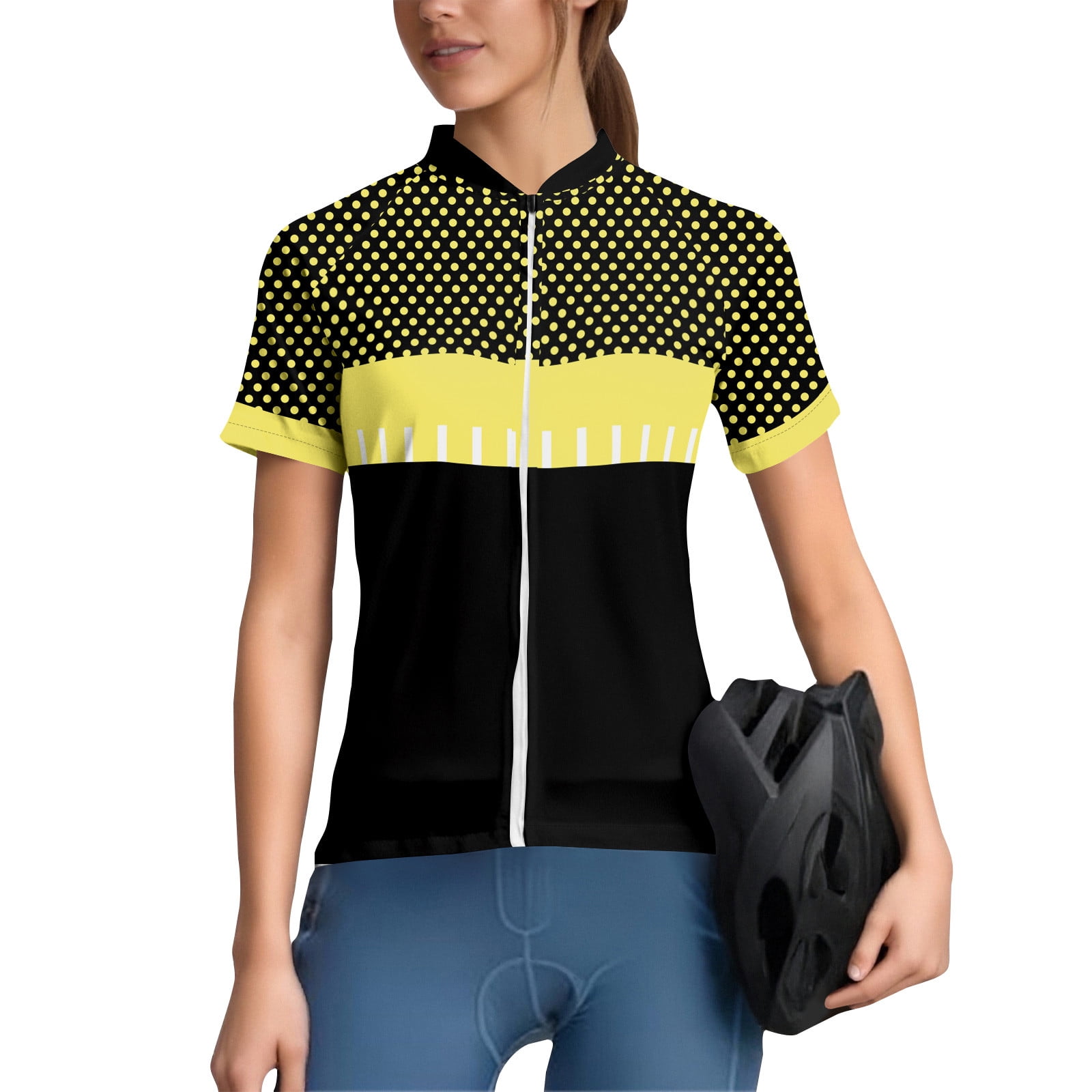 Women's Cycling Jersey Polka Dot Print Cycling Jersey Short Sleeve