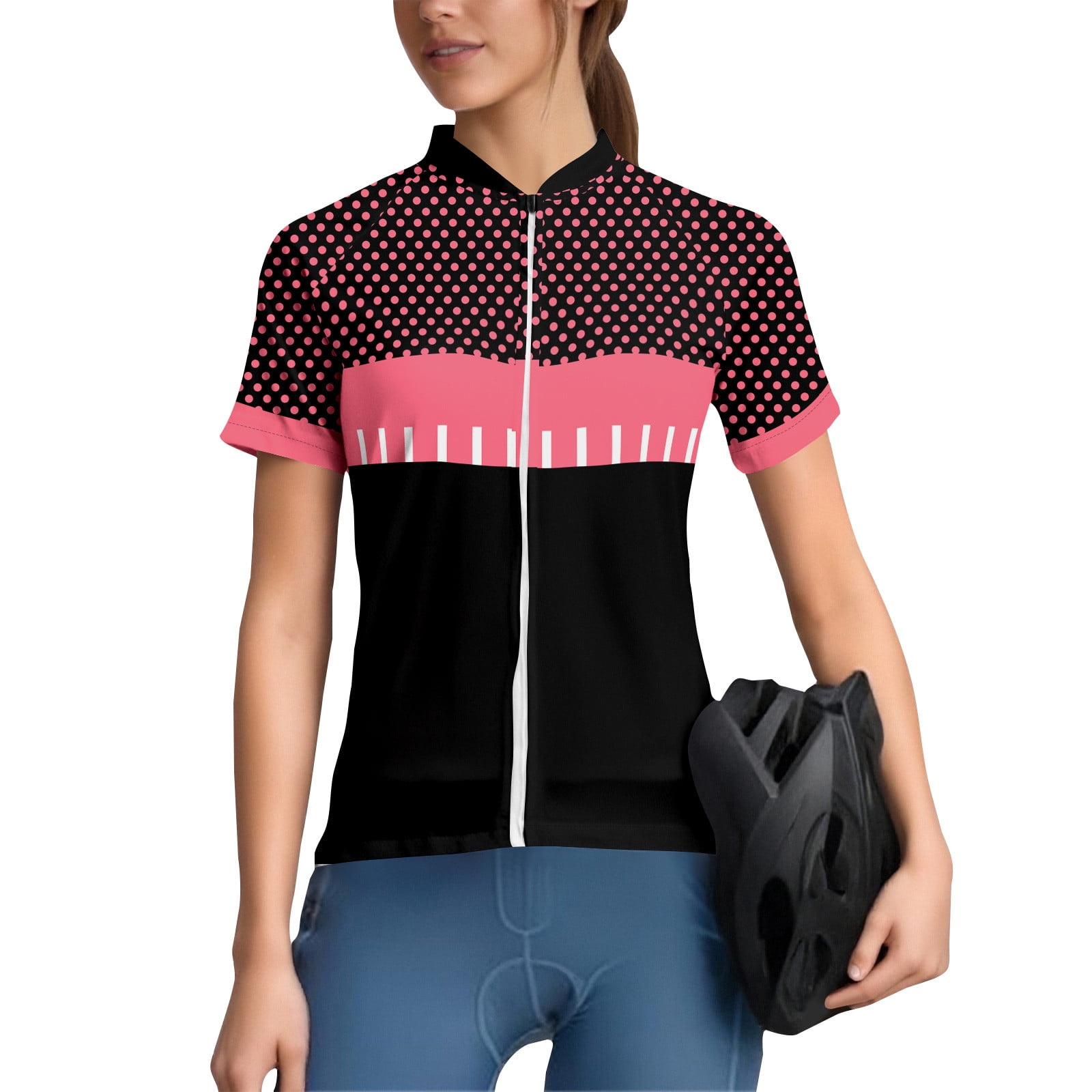 Women's Cycling Jersey Polka Dot Print Cycling Jersey Short Sleeve