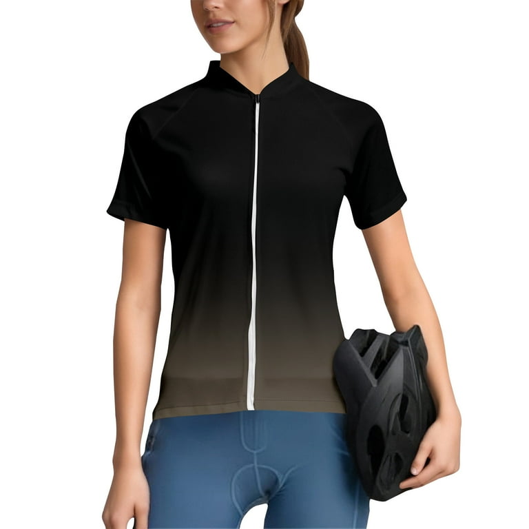 Women's Cycling Jersey Short Sleeve Bike Shirts Full Zipper