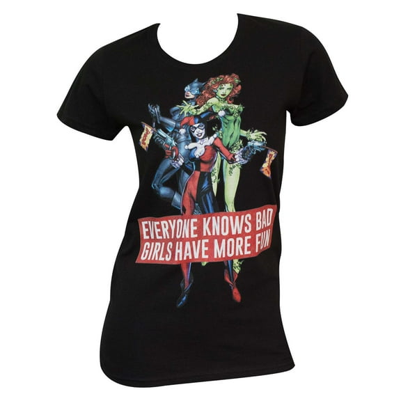 Women's DC Comics Everyone Knows Bad Girls Have More Fun T-Shirt-Small